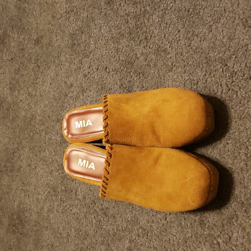 Cognac suede mia clogs